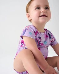 Spidey & His Amazing Friends Purple Tiny Webs Short Sleeve Bodysuit