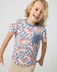 Shark Fin Checks Relaxed Pocket Tee