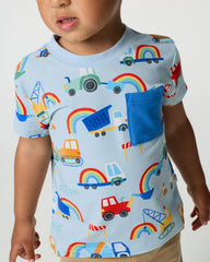 Rainbow Trucks Relaxed Pocket Tee
