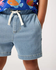 Light Blue Denim Chino Shorts