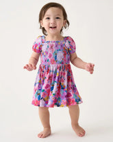Sweet Sprigs Puff Sleeve Smocked Dress with Bloomer