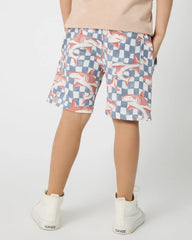 Shark Fin Checks Drawstring Shorts