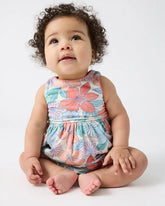 Shoreline Blooms Cross Back Skater Dress with Bloomer