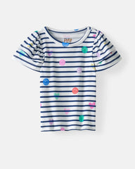 Smiley Stripes Double Flutter Tee