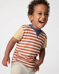 Golden Amber Heather Stripe Relaxed Tee