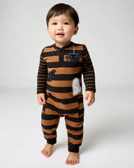Spooky Stripes Henley Romper