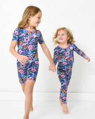 Dusk Blooms Two-Piece Short Sleeve & Shorts Pajama Set