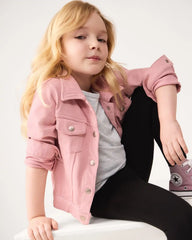 Mauve Blush Denim Trucker Jacket