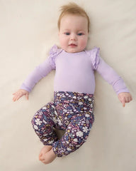 Midnight Petals Fold Over Legging