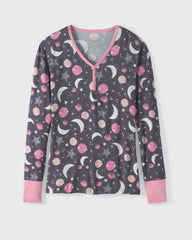 Pink To the Moon & Back Women's Bamboo Viscose Pajama Top
