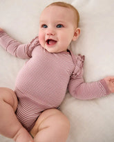 Rosewood Stripe Flutter Bodysuit