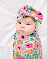 Secret Garden Swaddle & Luxe Bow Headband Set
