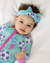 Aqua Soccer Stars Luxe Bow Headband