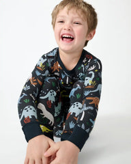 Navy Jurassic Jungle Two-Piece Pajama Set
