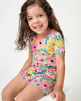Secret Garden Two-Piece Short Sleeve & Shorts Pajama Set