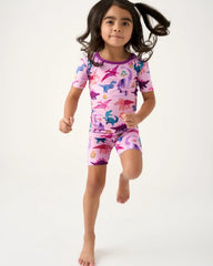 Roar & Explore Pink Two-Piece Short Sleeve & Shorts Pajama Set