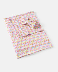 Pastel Rainbows Swaddle & Luxe Bow Headband Set