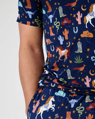 Blue Rancher Roundup Men's Short Sleeve Pajama Top