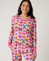 Flutter Garden Women's Long Sleeve Pajama Top