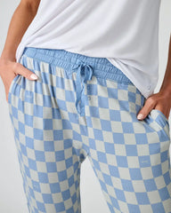 Dusk Blue Checks Women's Pajama Pants