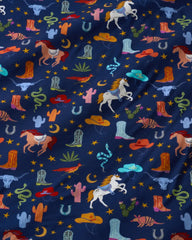 Blue Rancher Roundup Twin Sheet Set