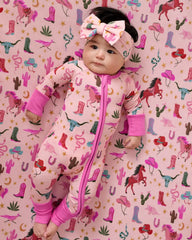 Pink Rancher Roundup Fitted Crib Sheet