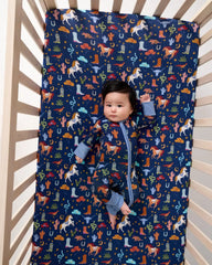 Blue Rancher Roundup Fitted Crib Sheet