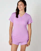 Soft Wisteria Women's Short Sleeve Pajama Top