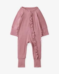 Rosewood Ribbed Ruffle Zippy