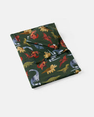 Roar & Explore Green Swaddle & Beanie Set