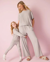 Dove Gray Women's Ribbed Boxy Tee
