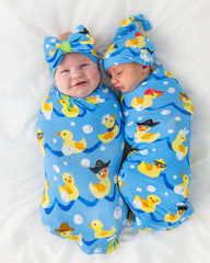 Splish Splash Swaddle & Luxe Bow Headband Set