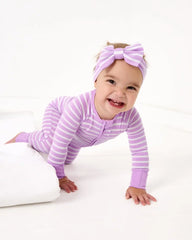 Sweet Orchid Stripe Luxe Bow Headband