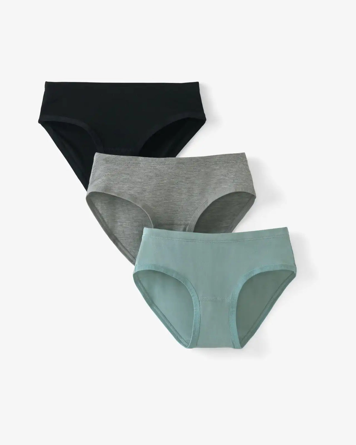 Stormy, Black, Heather Gray Girl's Brief Underwear - 3 Pack