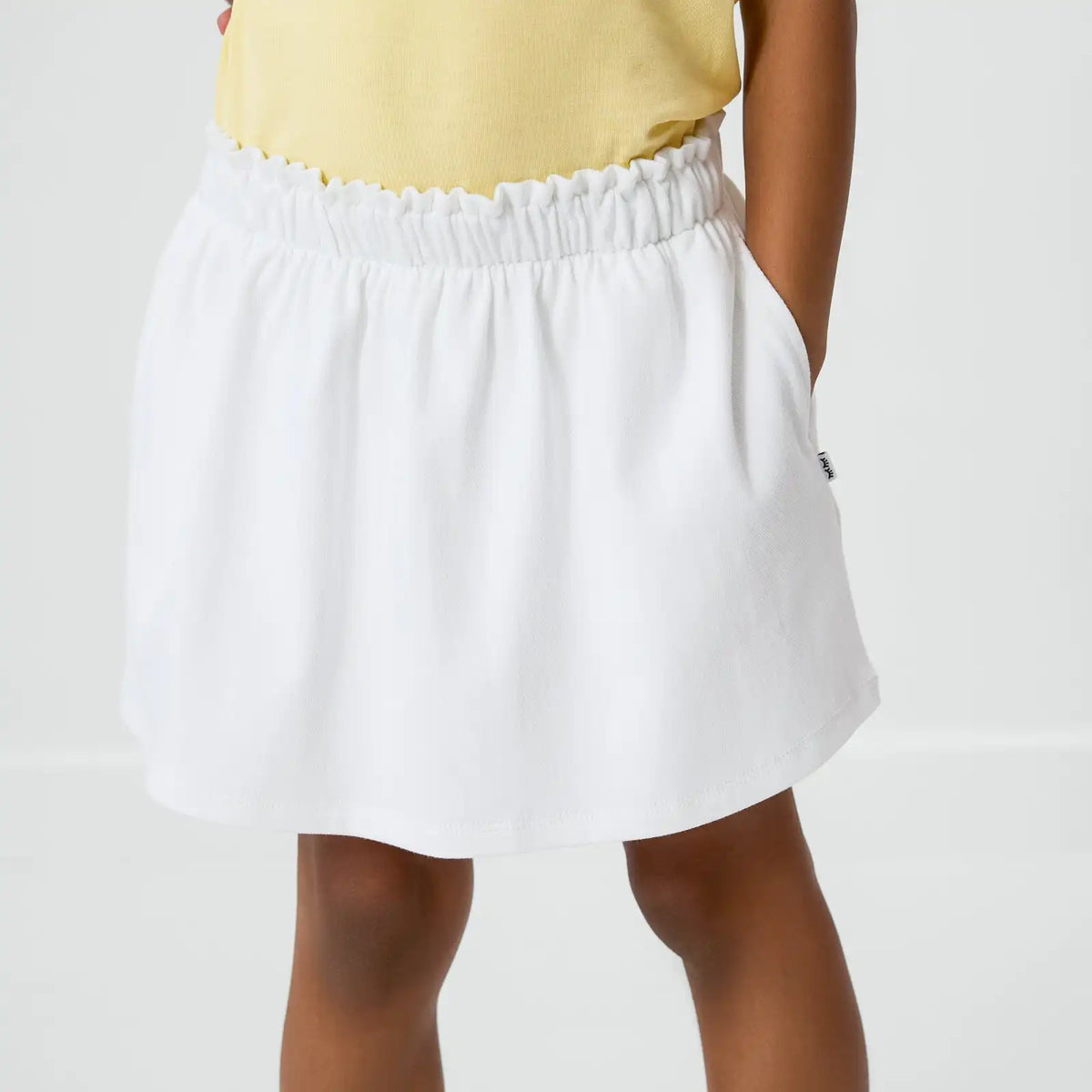 Bright White Denim Skort