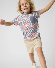 Shark Fin Checks Relaxed Pocket Tee