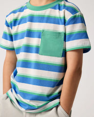 Blue Bolt Stripes Relaxed Pocket Tee