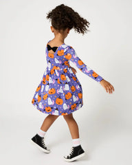 Moonlit Magic Purple Bow Back Skater Dress