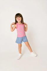 Heather Blue Ruffle Shorts