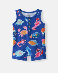Tidepool Party Henley Romper
