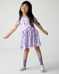 Whiskers & Wags Purple Patch Pocket Dress