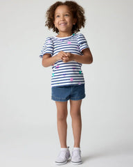 Smiley Stripes Double Flutter Tee