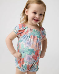Shoreline Blooms Smocked Bubble Romper