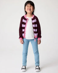 Powder Lilac Stripe Bomber Jacket