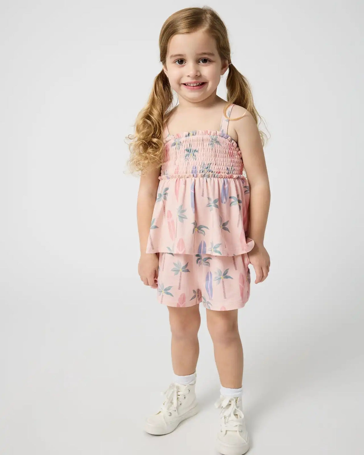 Palm Dunes Smocked Tank & Shorts Set