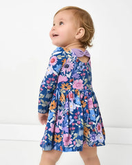 Dusk Blooms Bow Back Skater Dress with Bodysuit