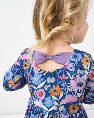 Dusk Blooms Bow Back Skater Dress