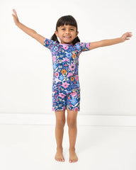 Dusk Blooms Two-Piece Short Sleeve & Shorts Pajama Set
