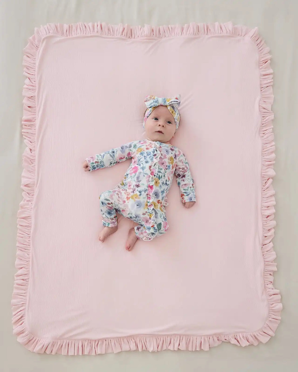 Prima Pink Ribbed Ruffle Mini Cloud Blanket®