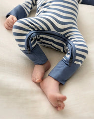 Hazy Blue Stripe Crescent Zippy